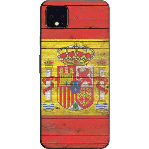 Spain Flag Dark Wood Google Pixel 4 XL Skin